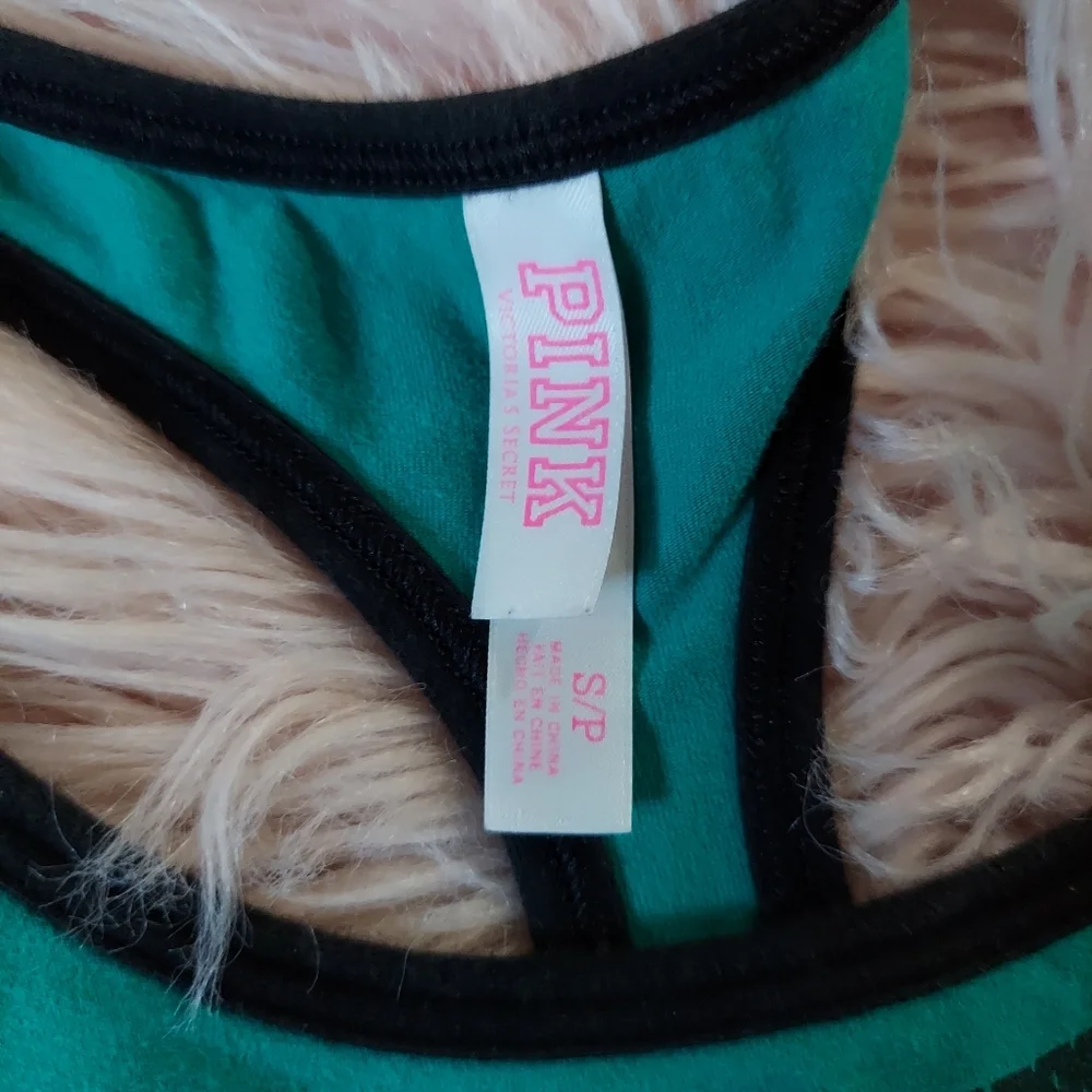 PINK Victoria Secret Green Bralette The Struggle is Real - Picture 2 of 2